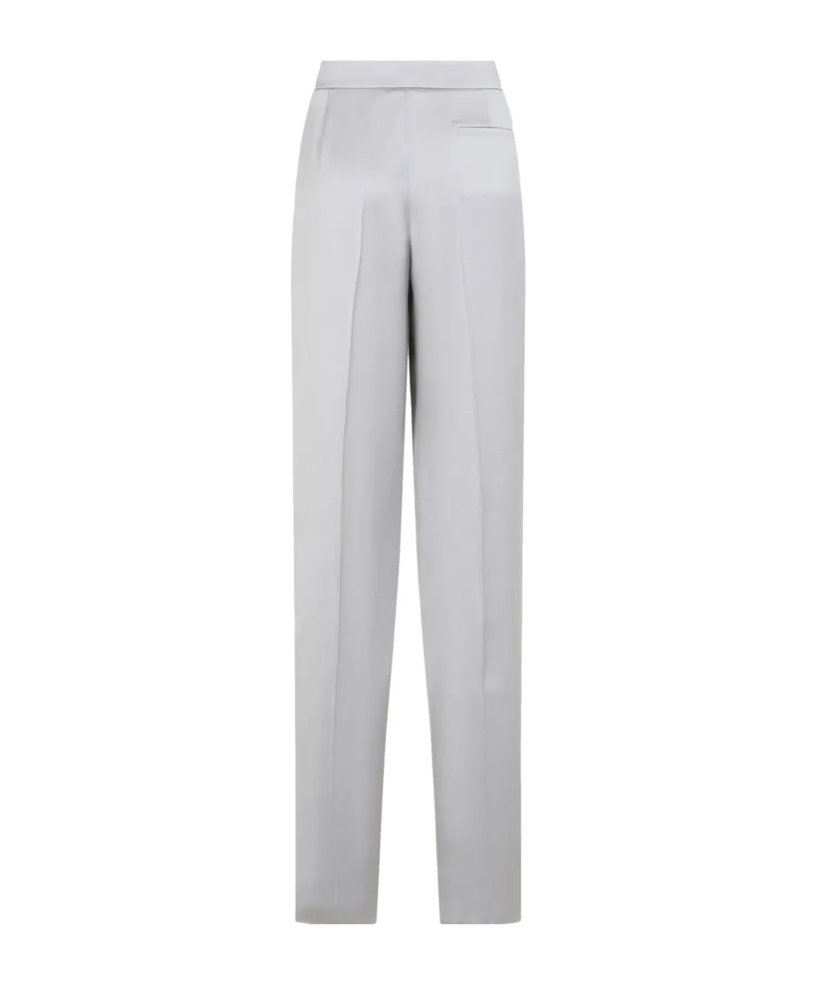 Giorgio Armani Grey Silk Satin Trousers With Double Pleats In Gray