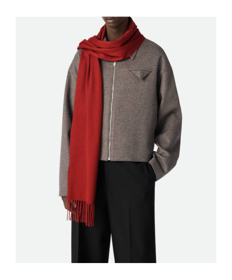 Shop Bottega Veneta Cashmere Scarf In Red Stone