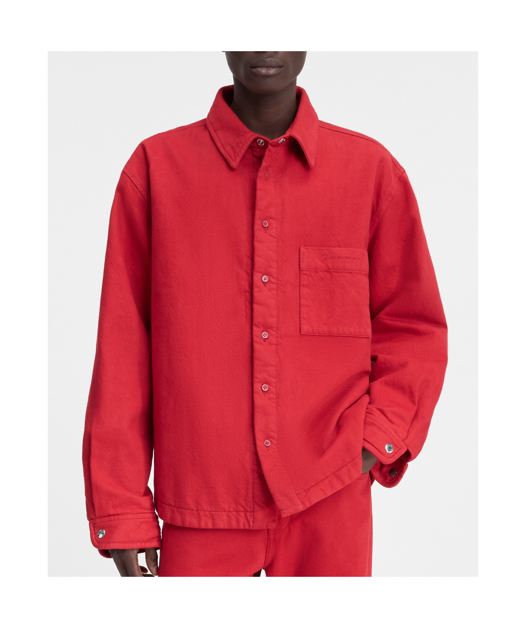 Jacquemus La Chemise Boulanger Shirt Jacket In Red