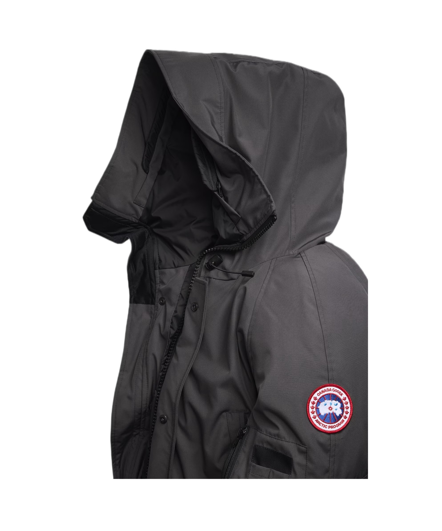 Canada Goose Granite Grey Chilliwack Bomber Jacket With Attached Hood In Black