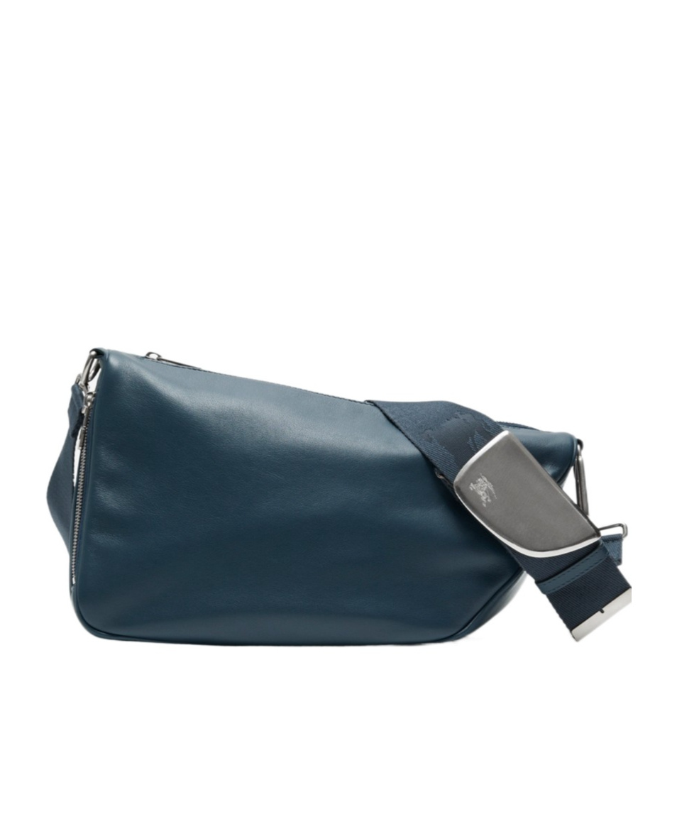 Burberry Shield Leather Shoulder Bag In Blue