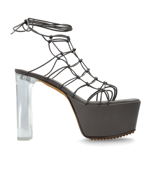 Rick Owens 130mm Web Platform Sandals In Black