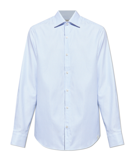 Paul & Shark Striped Cotton Shirt In Blue