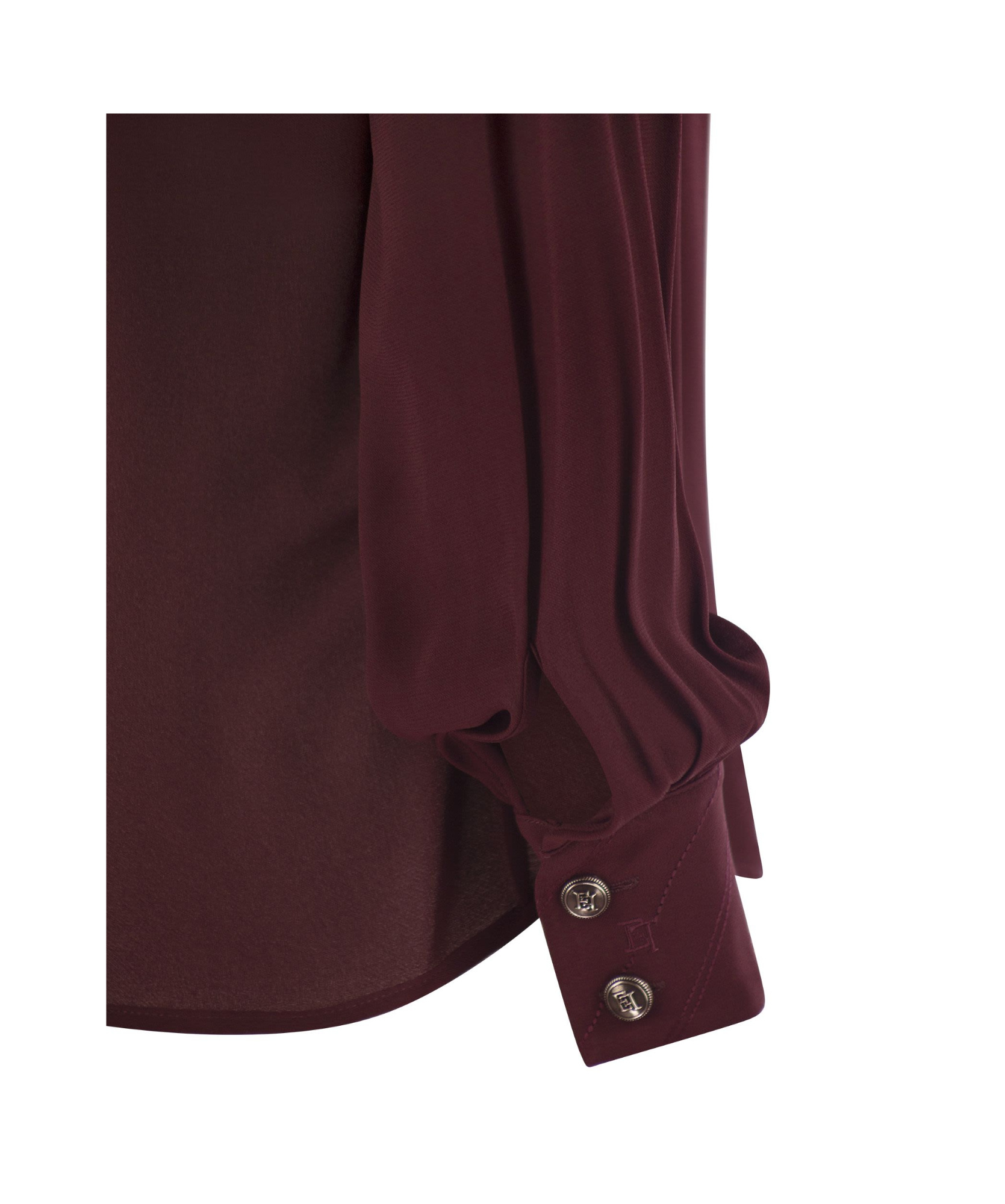 Elisabetta Franchi Logo Metal Detail Collar Shirt In Red