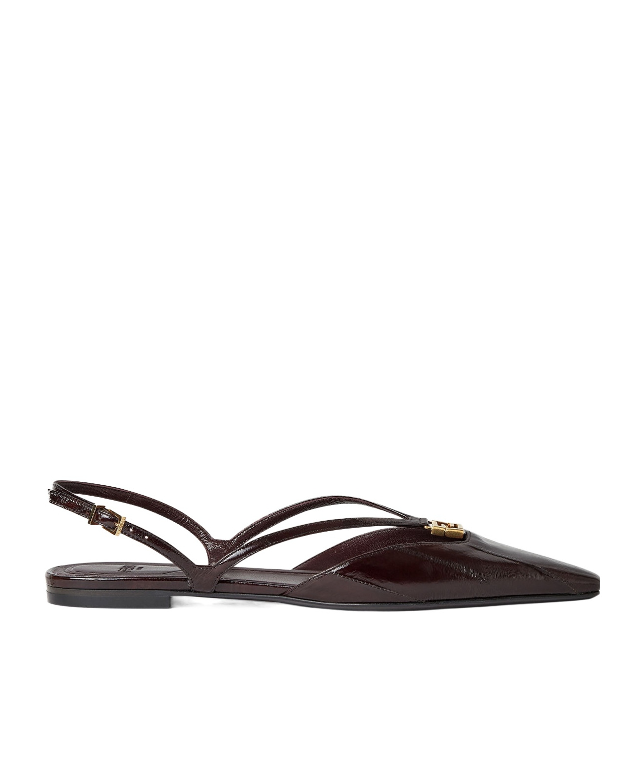 Fendi Brown Hagfish Leather Flats