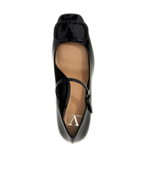 Valentino Vlogo Signature Patent Leather Mary Jane Pumps In Black