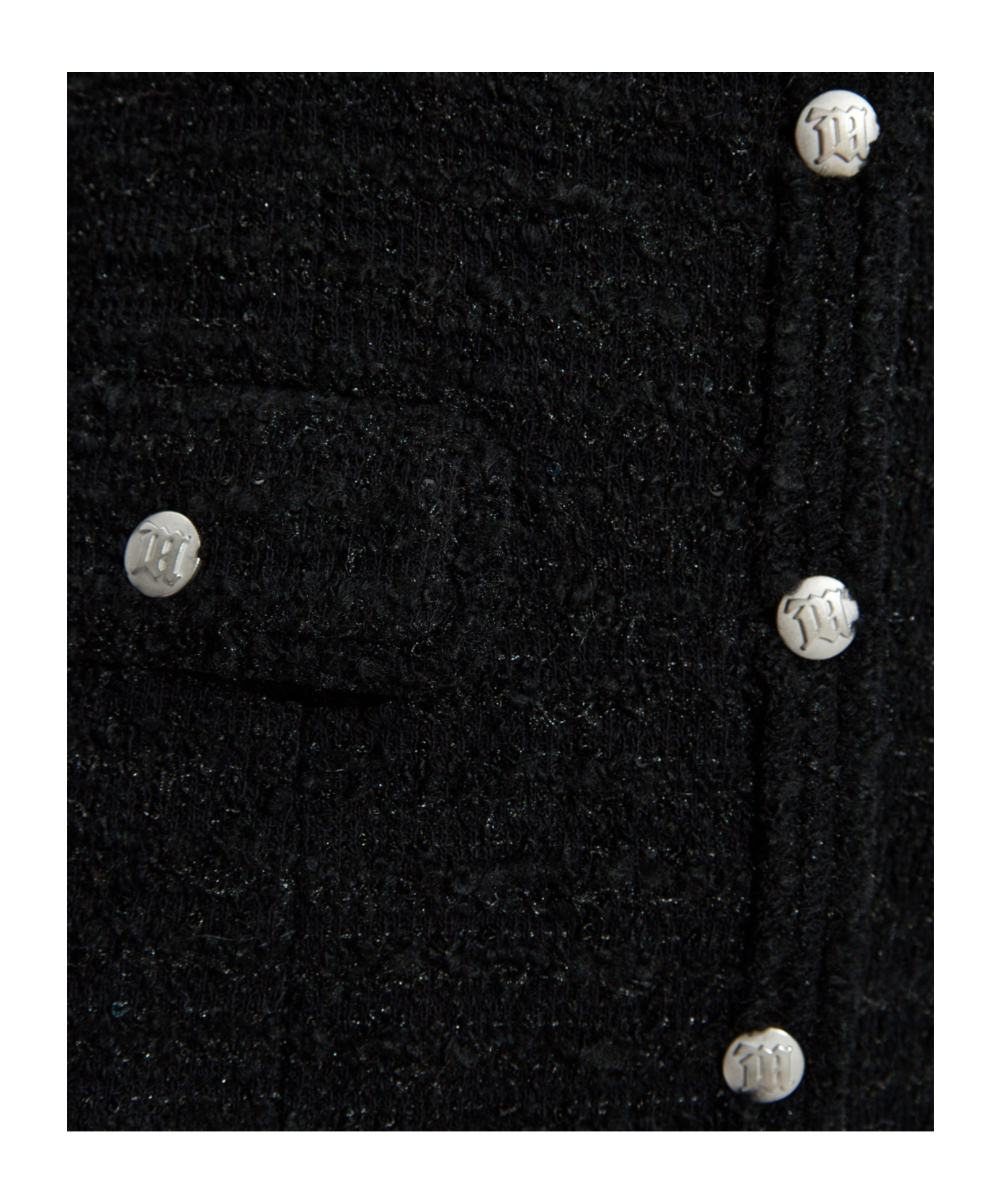 Misbhv Coarse Tweed Button-down Dress In Black