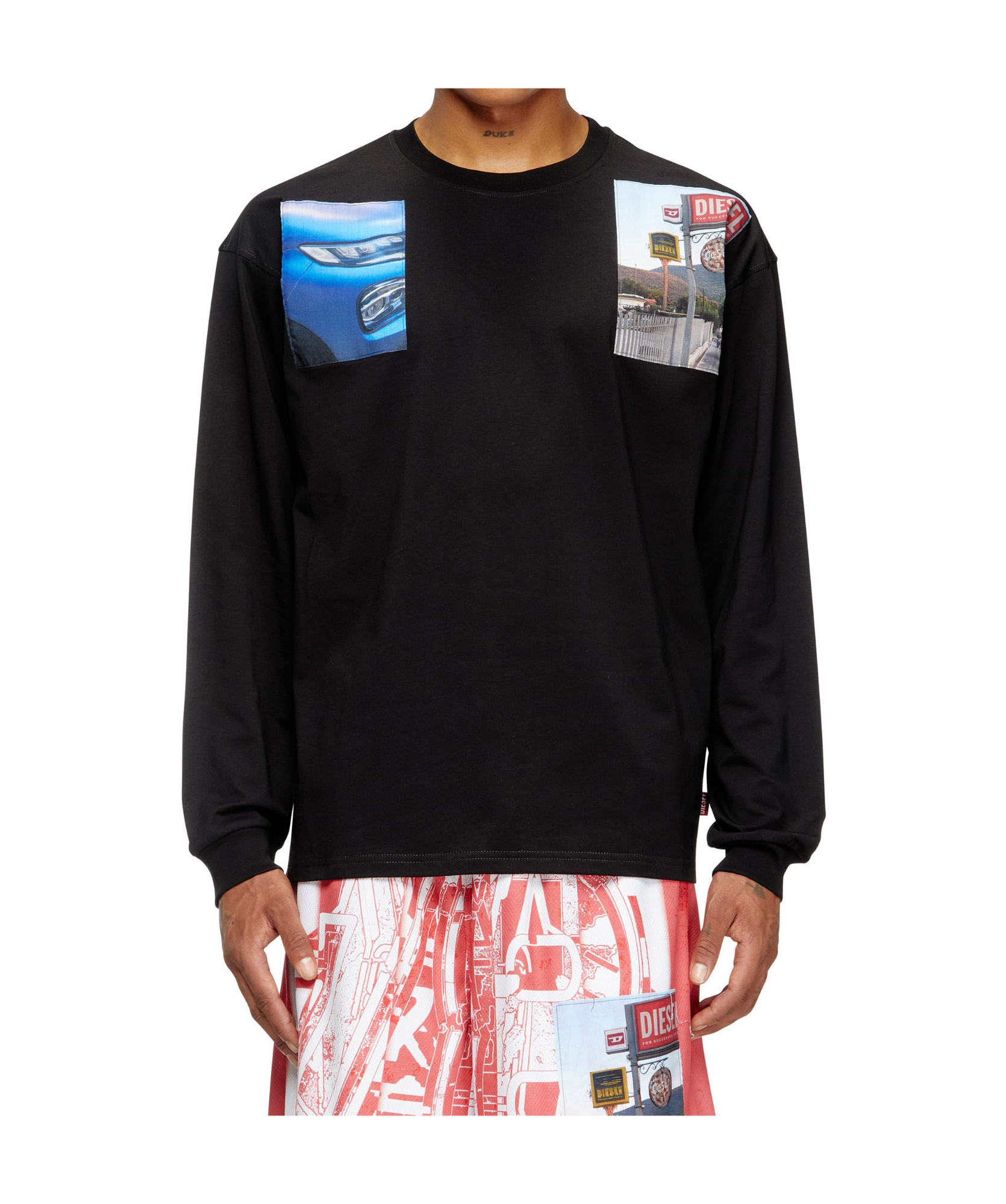 Diesel T-boxt-ls-t5 Graphic-print Long-sleeve T-shirt In Black