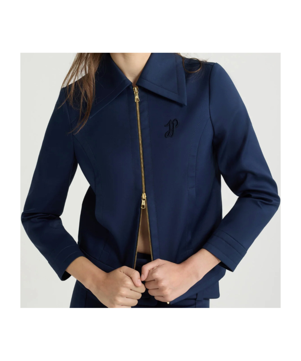 Patou Zip-up Cropped Twill Jacket