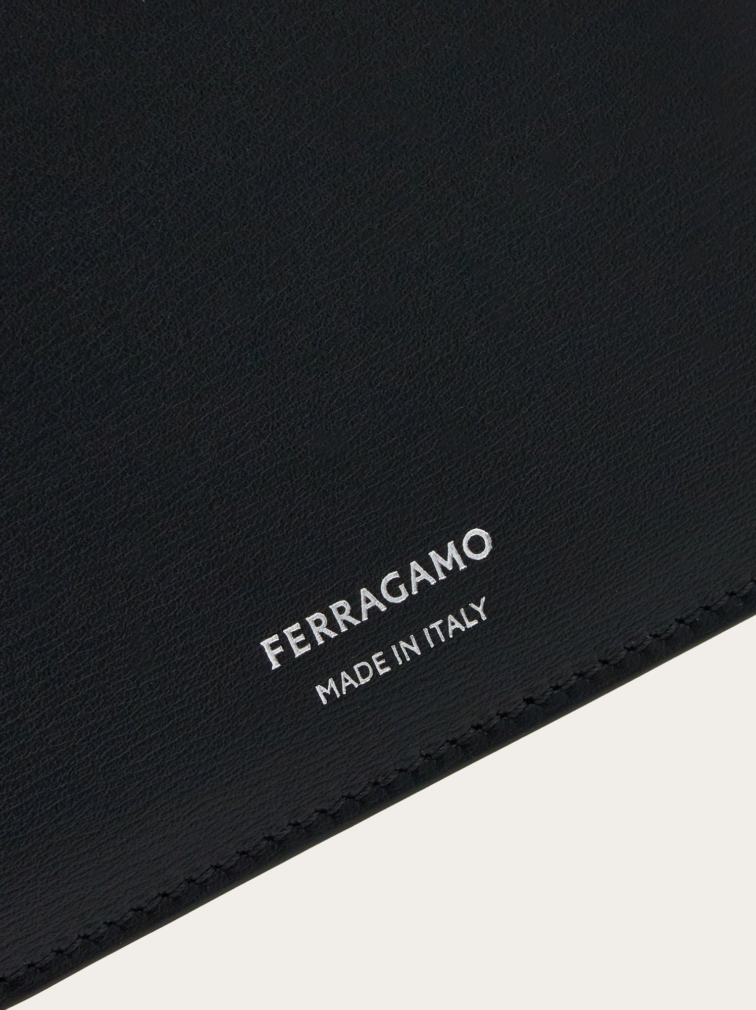 Shop Ferragamo Bi-fold Leather Wallet In Black
