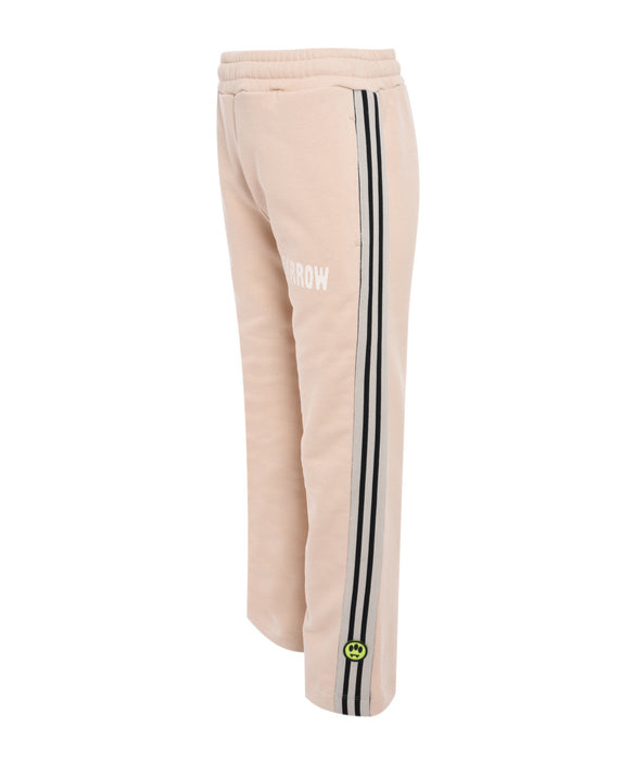 Barrow Stripe Detailing Logo-print Trousers In Nude