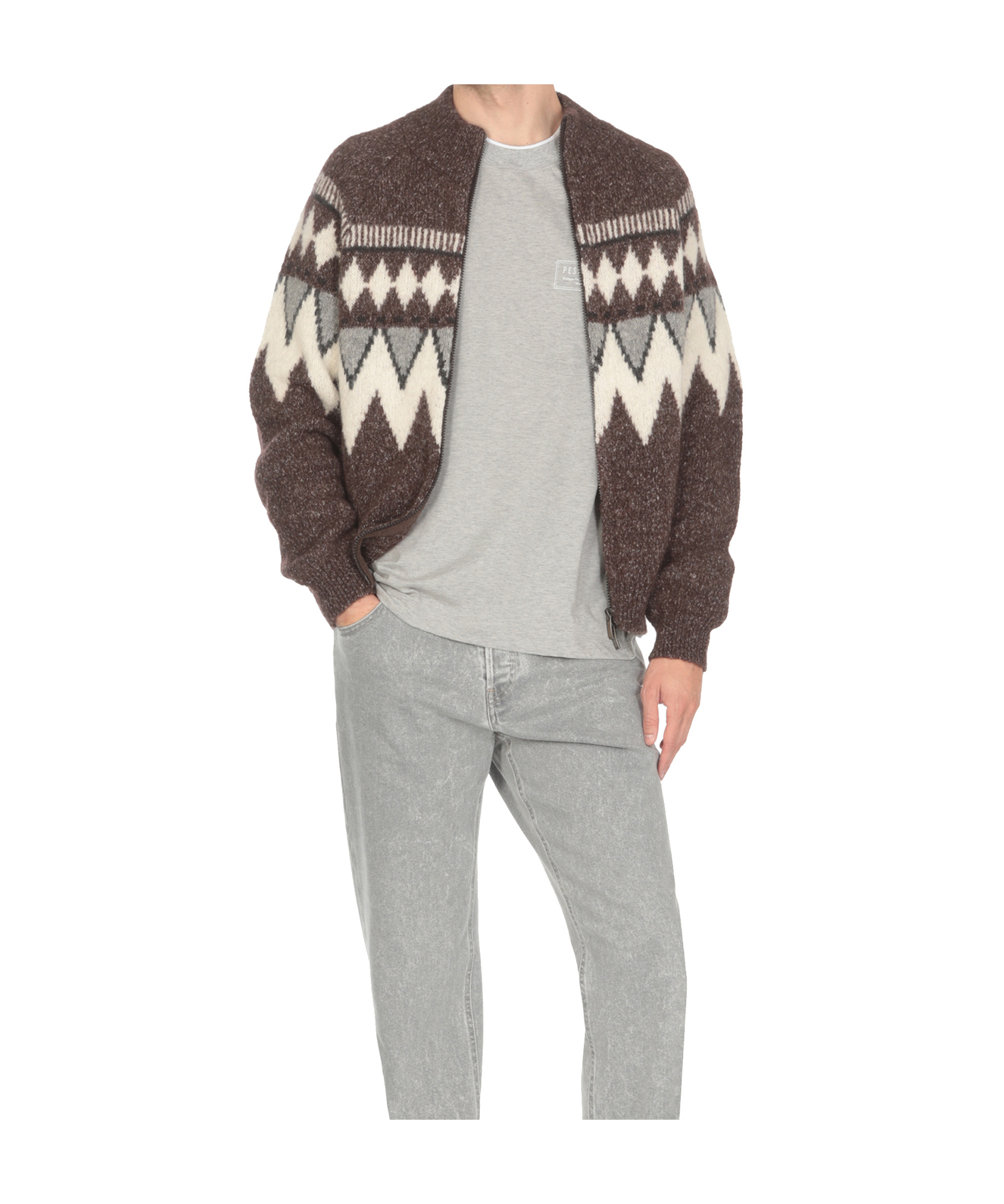 Peserico Sweater With Geometric Pattern In Green