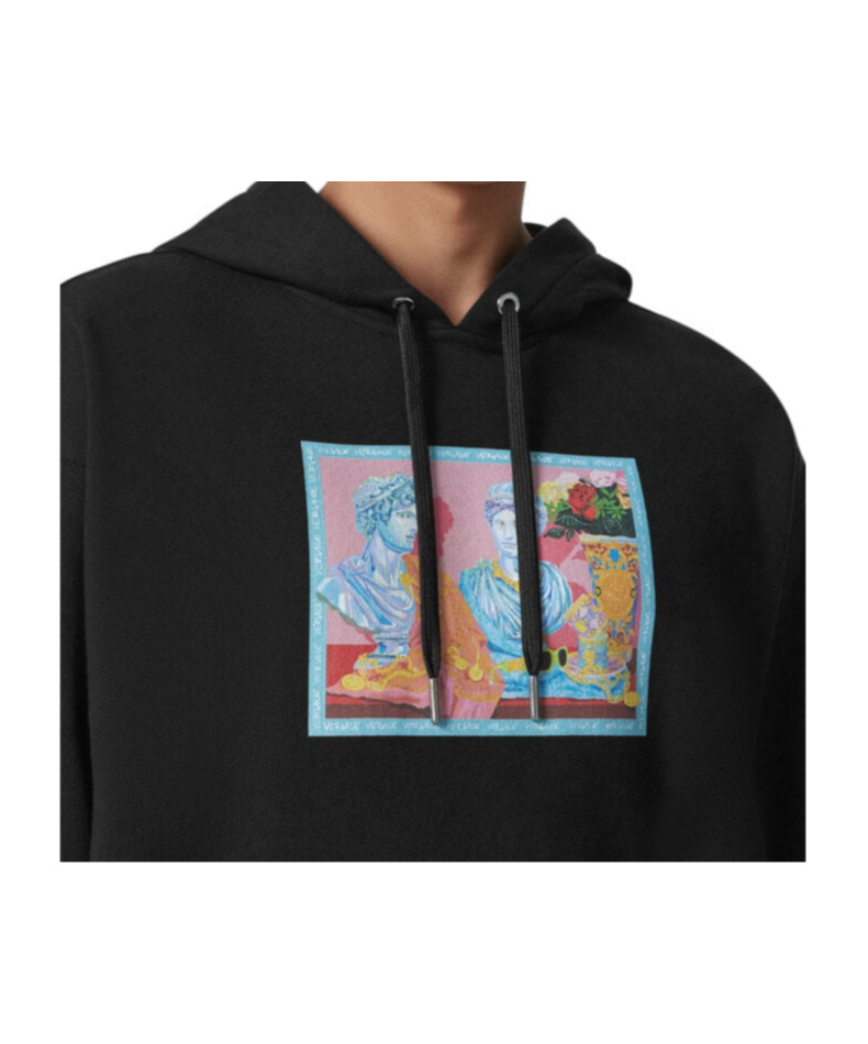 Versace Gallery Hoodie In Black