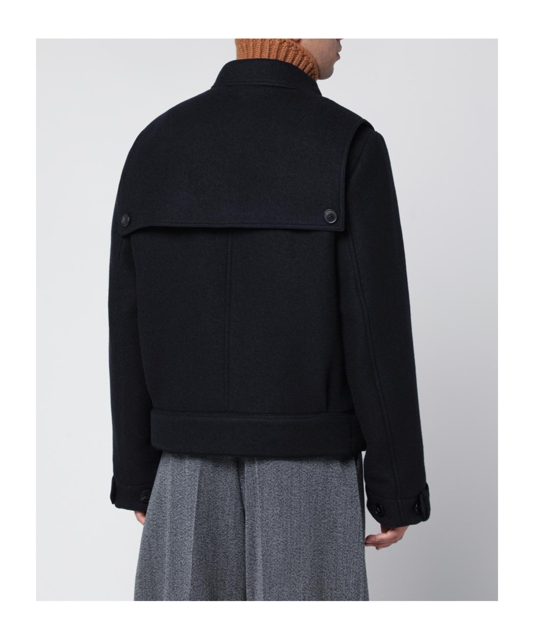 Dries Van Noten Belted Wool Coat High Collar In Black