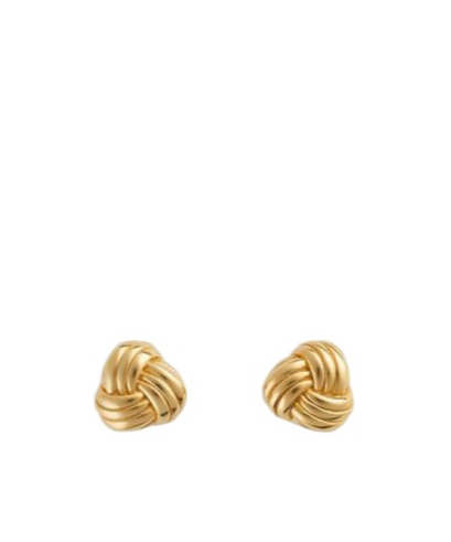 Bottega Veneta Womens Knot 18ct Yellow Gold-plated Sterling-silver Stud Earrings