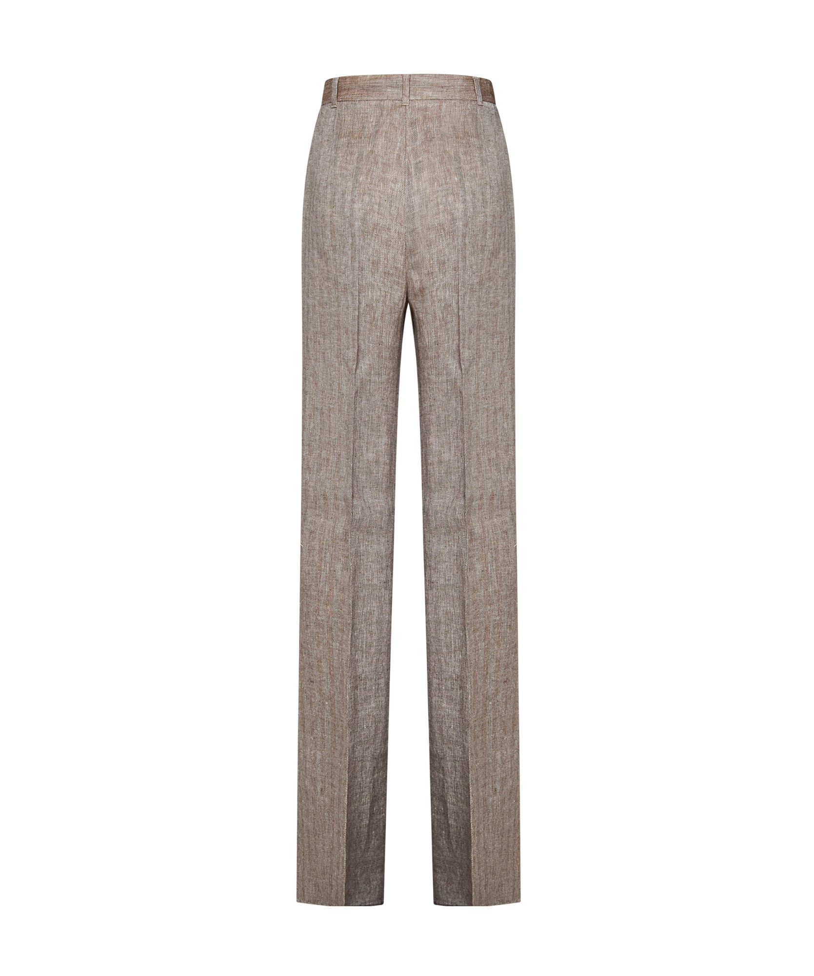 Max Mara Linen Trousers With Tailored Straight Leg Silhouette In Gray