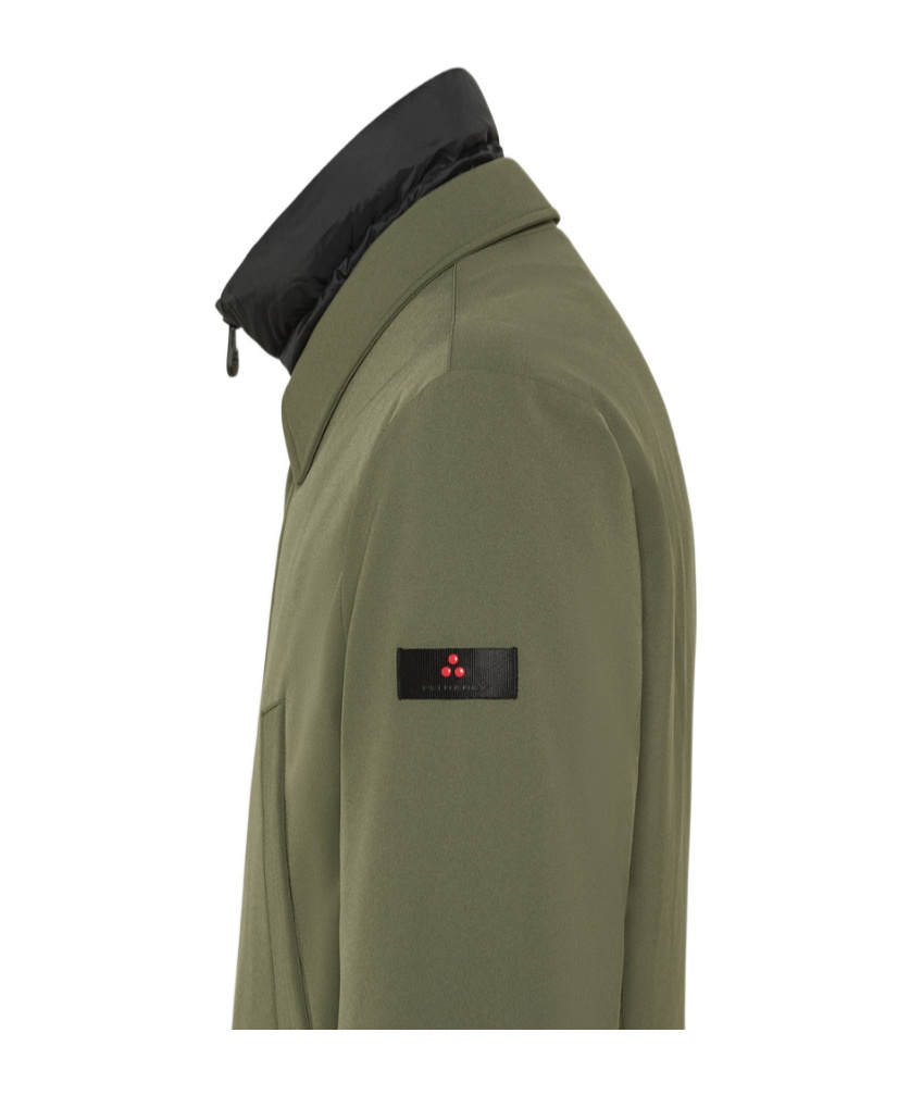 Peuterey Double-collar Flap-pocket Coat In Green