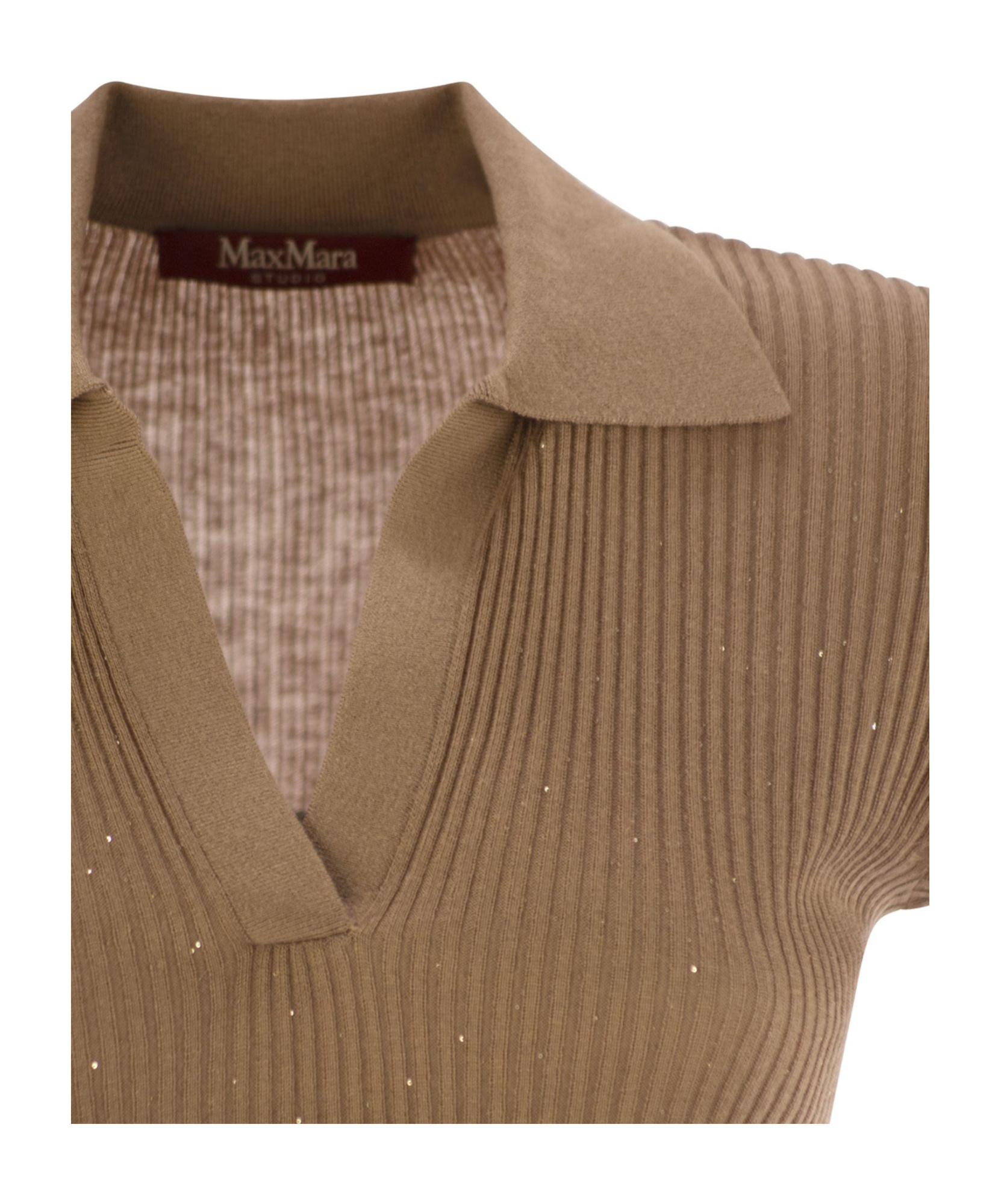 Max Mara Short-sleeved Polo Shirt In Brown