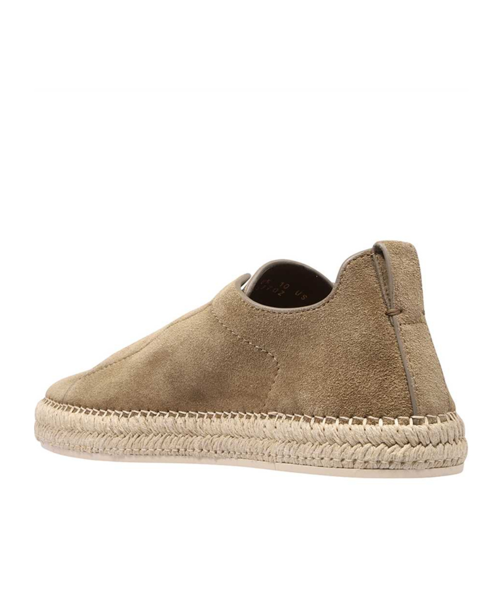 Zegna Suede Triple Stitch Espadrilles In Gray