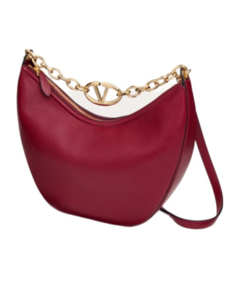Valentino Vlogo Moon Shoulder Bag In Red