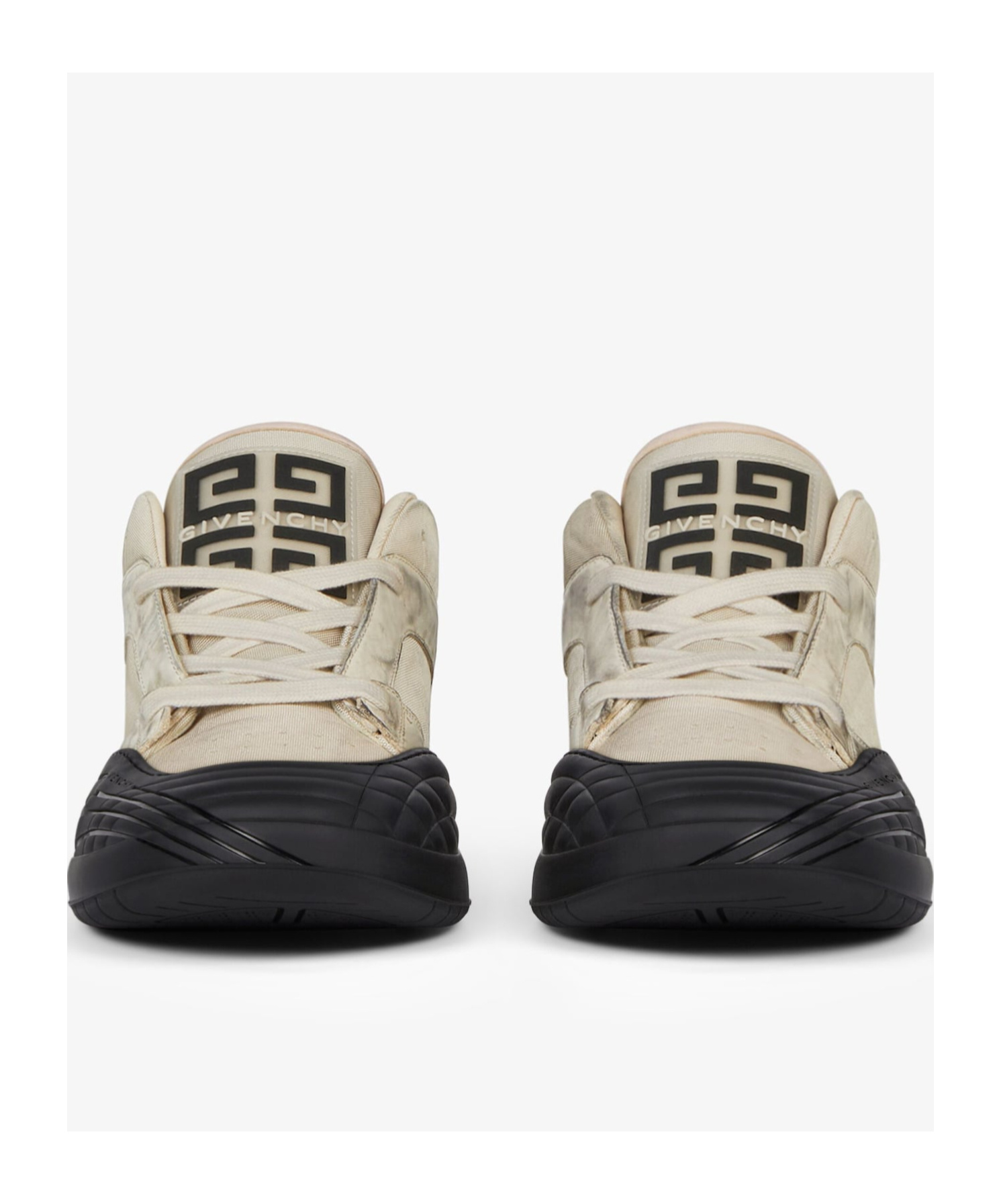 Givenchy Fabric And Leather Sneakers With Intentional Dirties In White