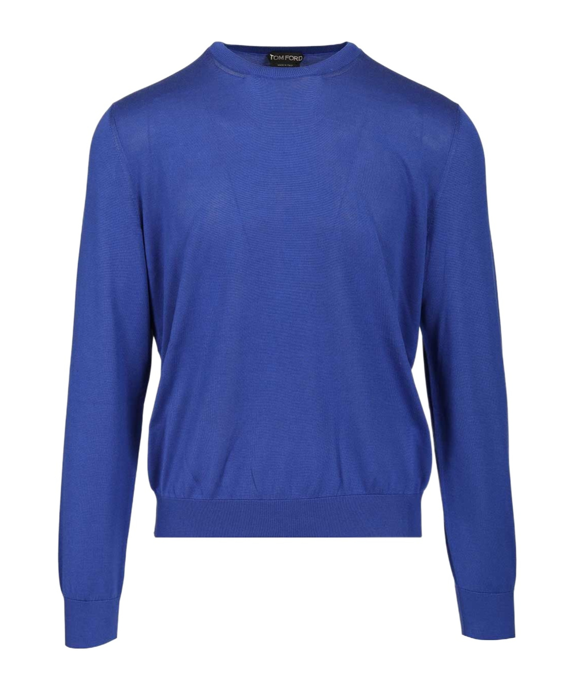 Tom Ford Fluid Silk Ls Crew Neck Knitwear Blue In Blue