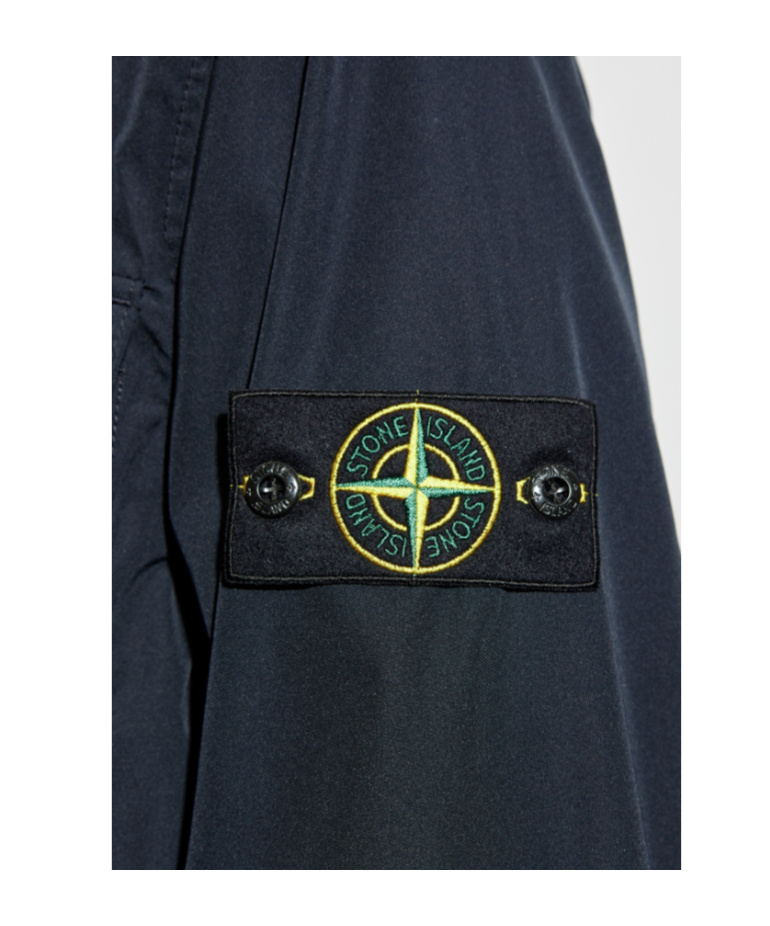 Stone Island Long-sleeved Casual Jacket In Blue