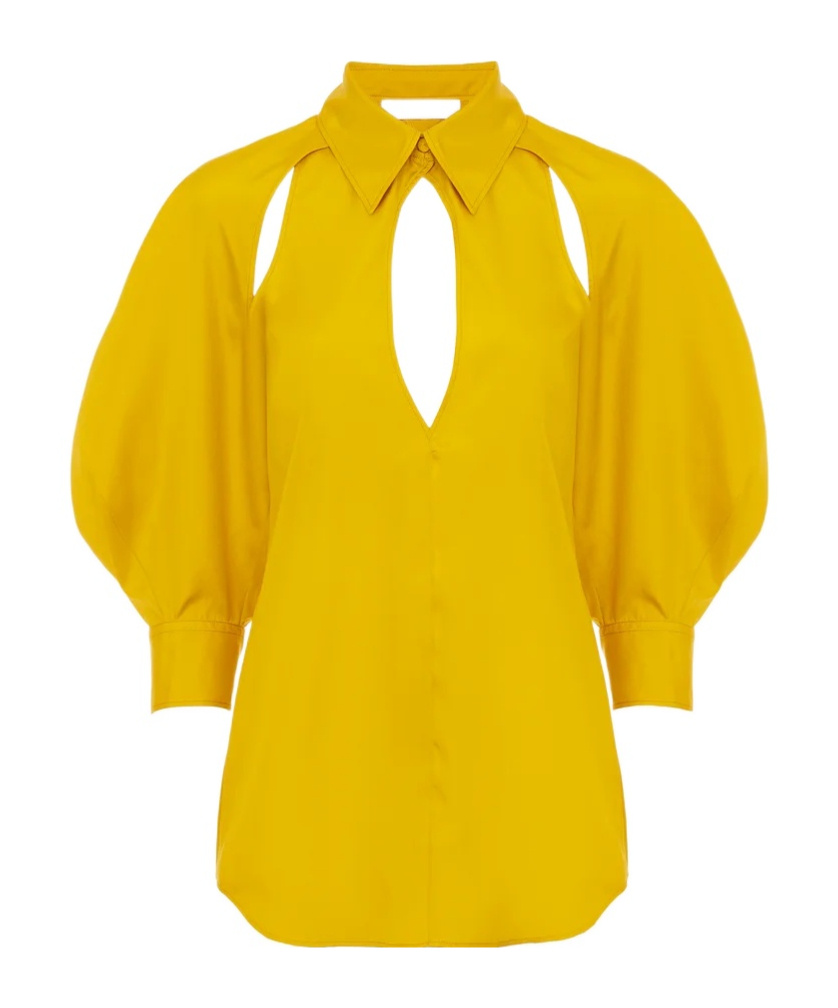 Chloé Open-shoulder Silk Blouse