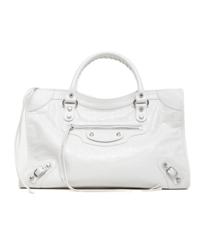Balenciaga White Le City Medium Satchel Bag In White