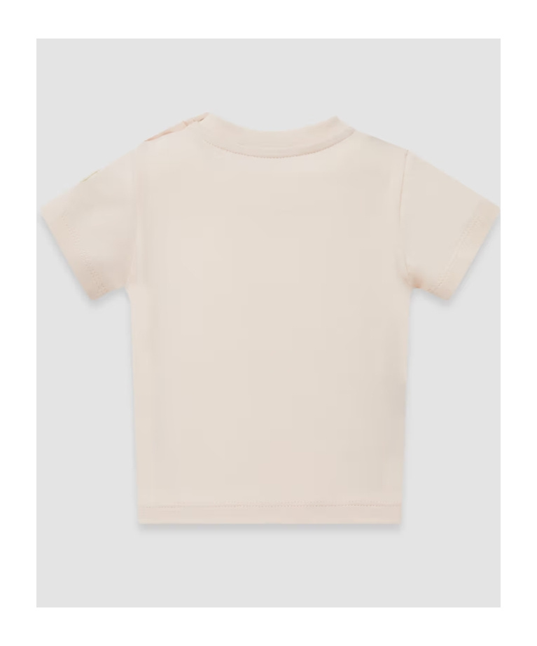 Moncler Teddy Bear Pattern Cotton T-shirt In Pink
