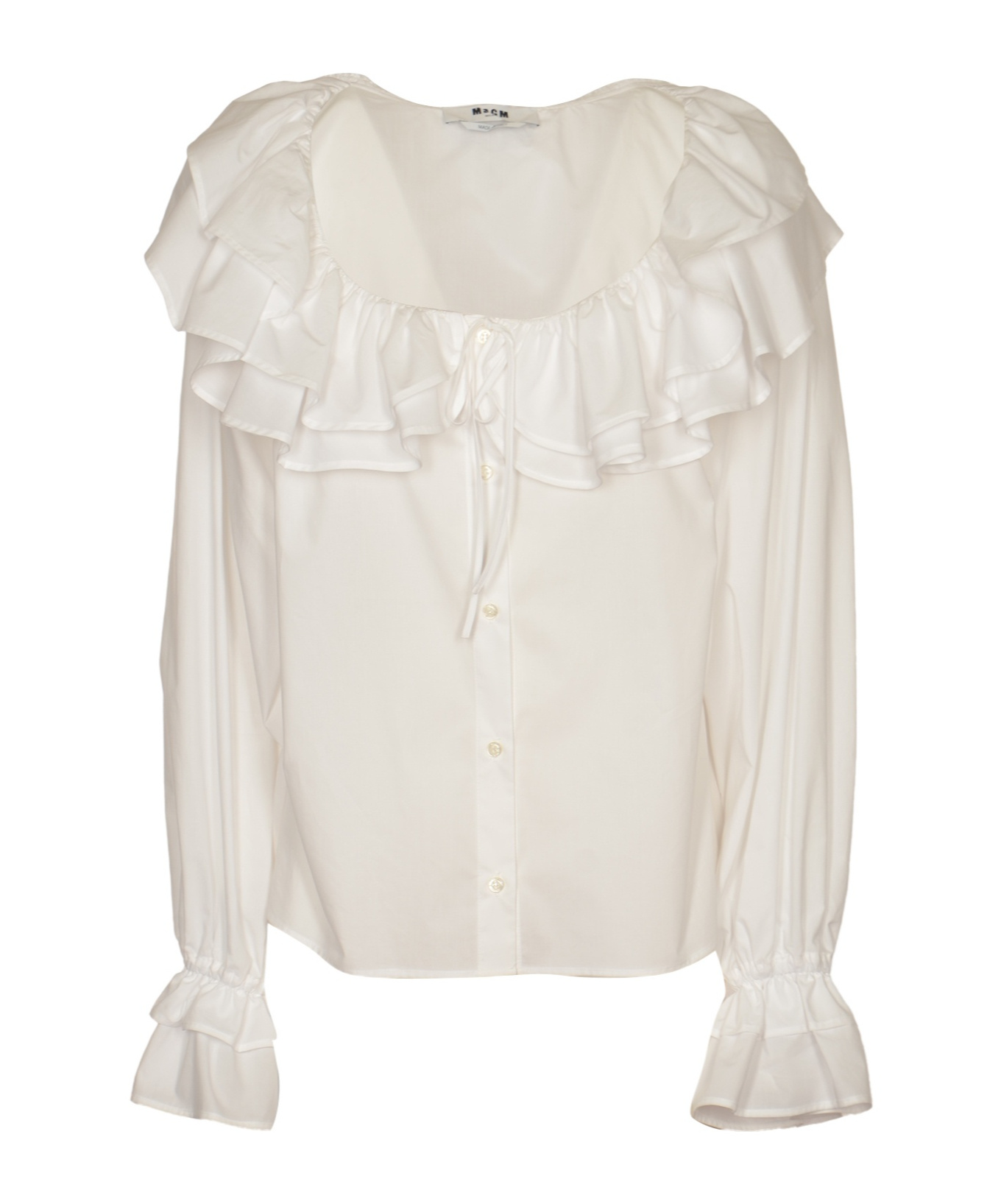 Msgm Ruffle Detailed Blouse In White