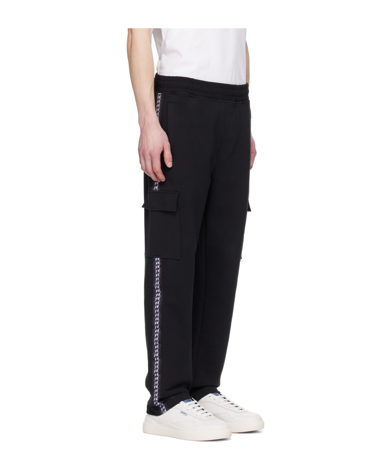 Shop Hugo Boss Double-pocket Design Sweatpants In Black