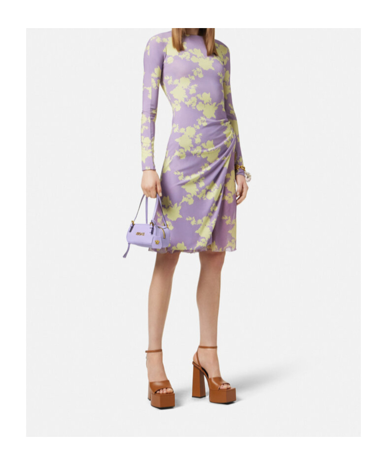 Versace Zipper Tote Bag In Purple