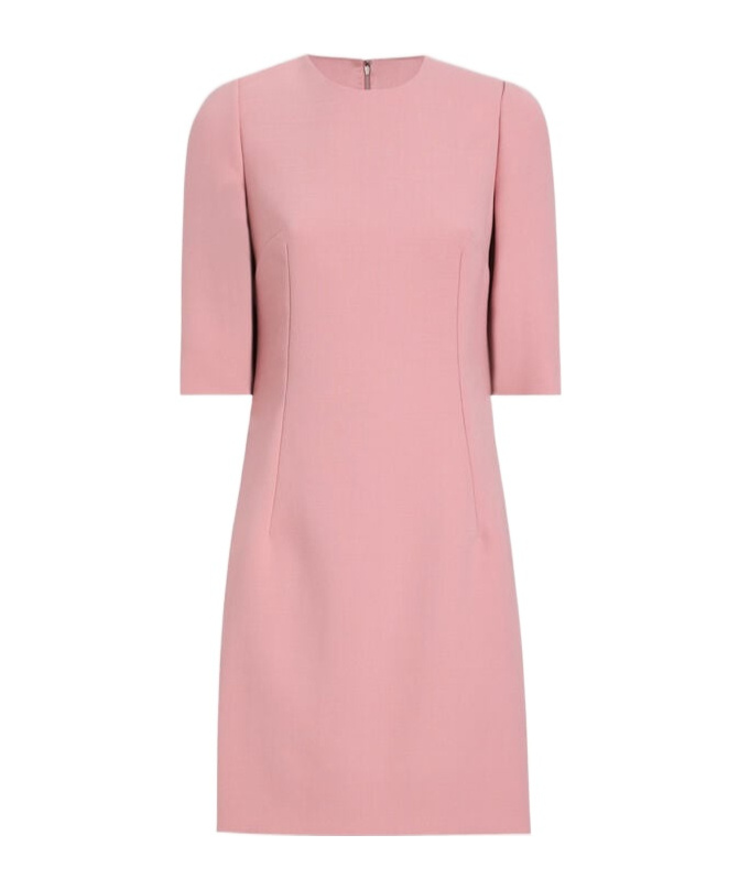 Dolce & Gabbana Wool Mini Dress In Pink