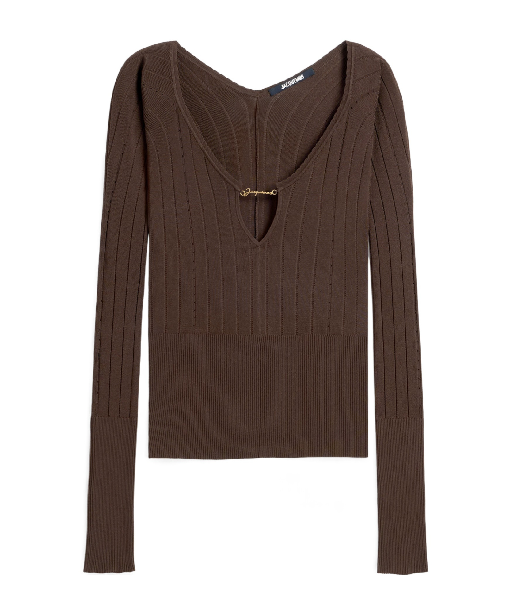 Jacquemus Pralu Ribbed-knit Top In Green