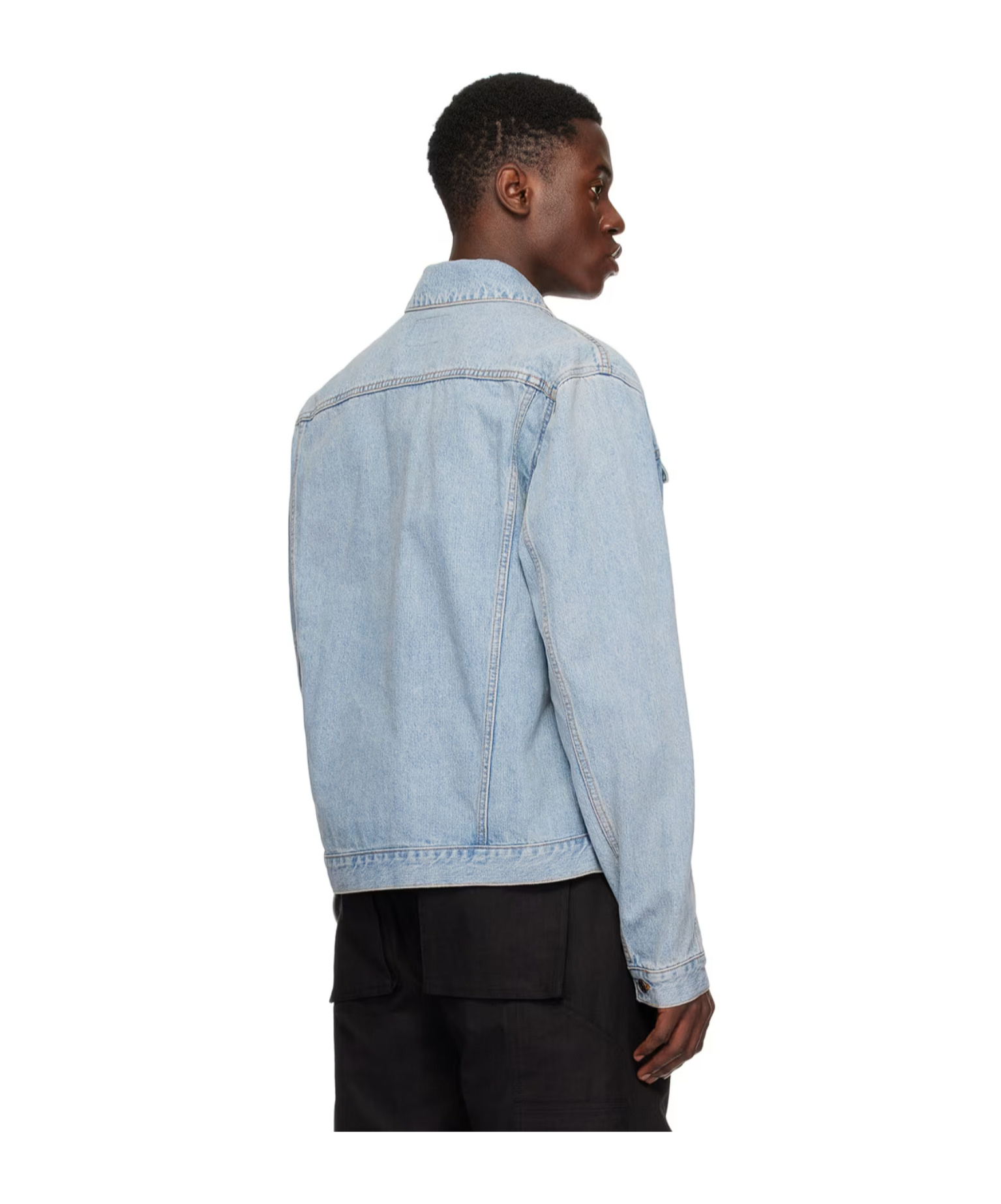 We11 Done Single-breasted Denim Jacket In Blue