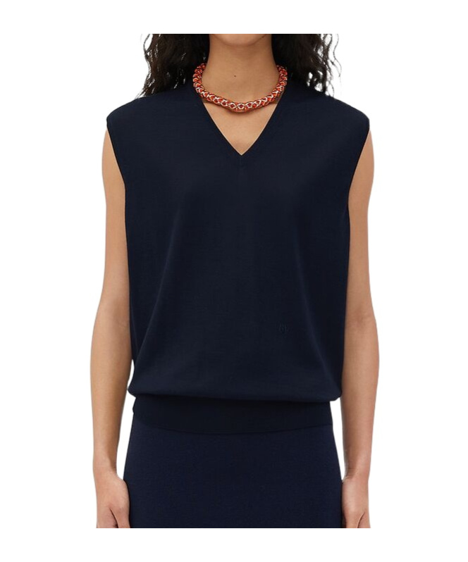 Bottega Veneta Logo Embroidered Vest In Black