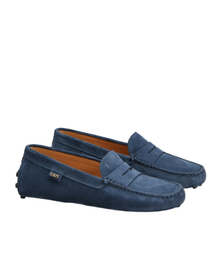 Tod's Round-head Minoccasin-bean Shoes In Blue