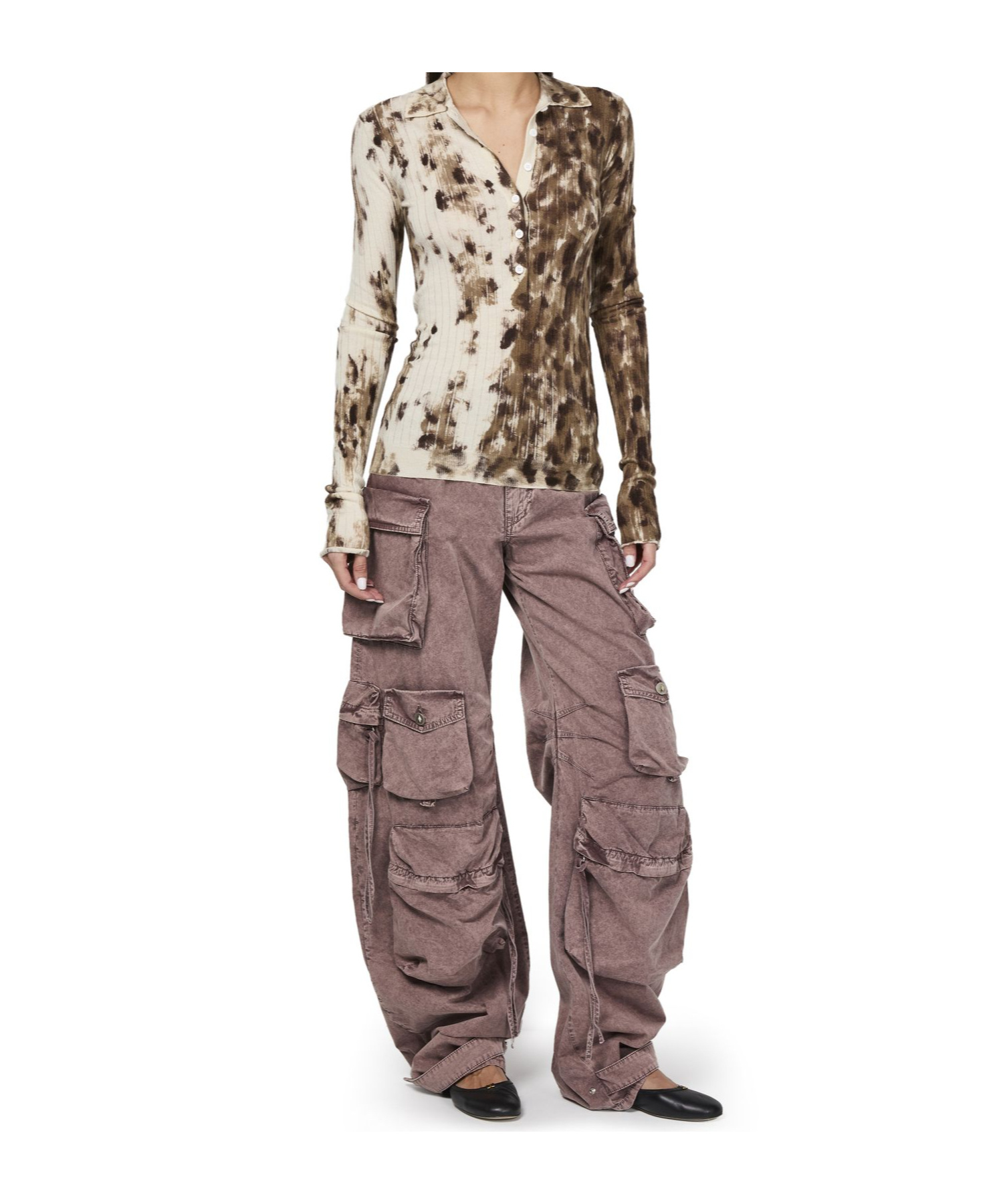 Attico Long Sleeve Cardigan In Multicolor