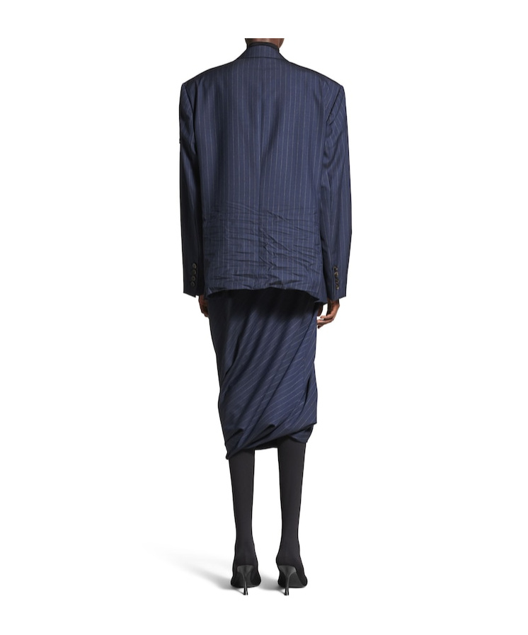 Balenciaga Regular Single Breasted Jacket In Navy Blue
