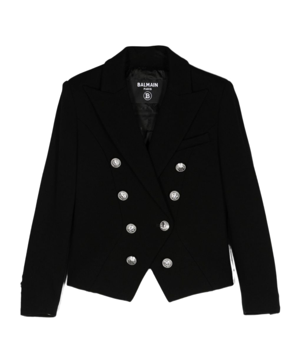 Balmain Double-breasted Blazer In Black