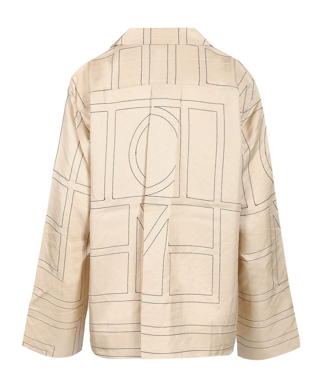 Totême Toteme Women's Ivory Monogram Monogram-embroidered Relaxed-fit Silk-twill Pyjama Top