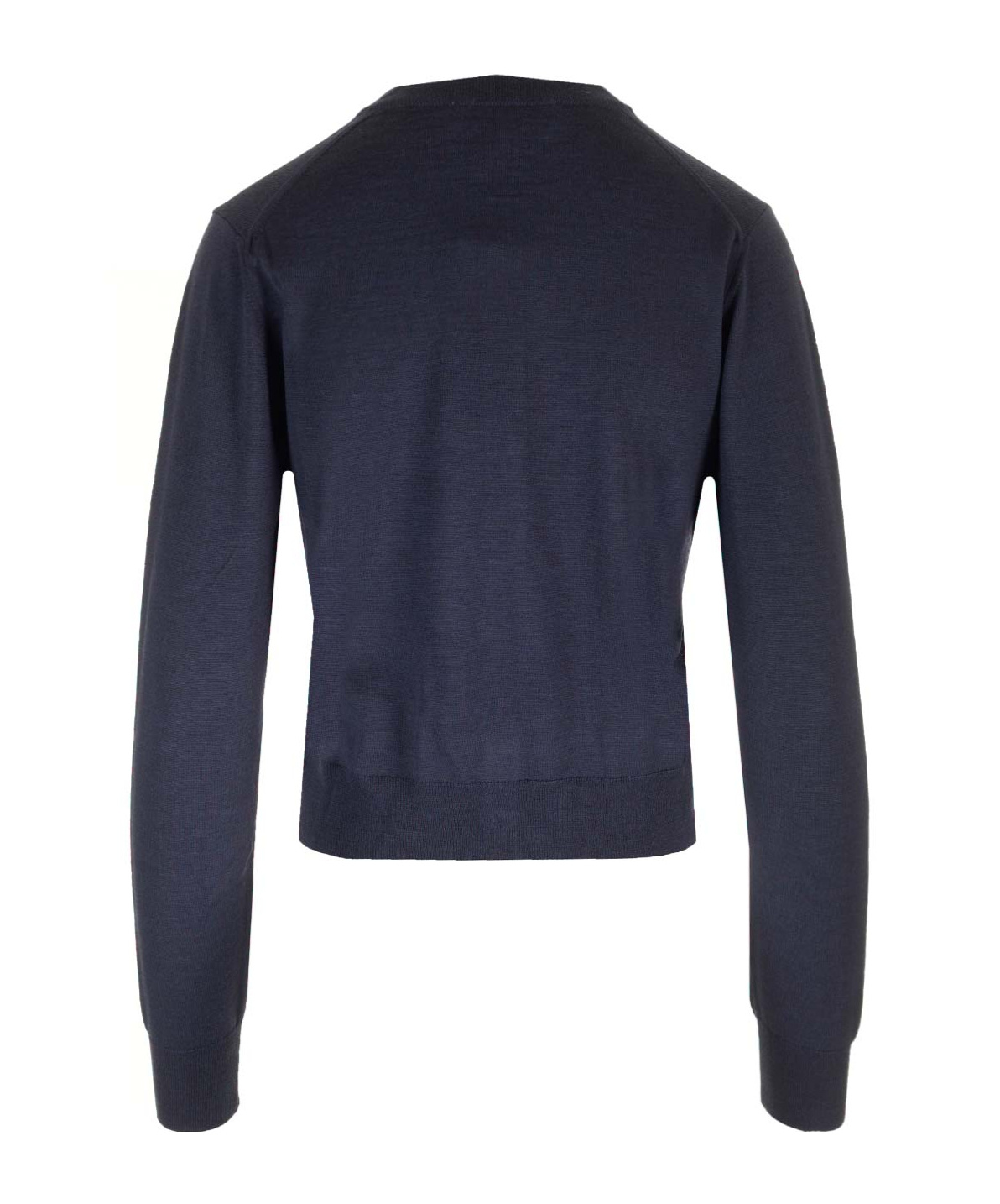 Shop Maison Kitsuné Wool Round Neck Sweater In Black