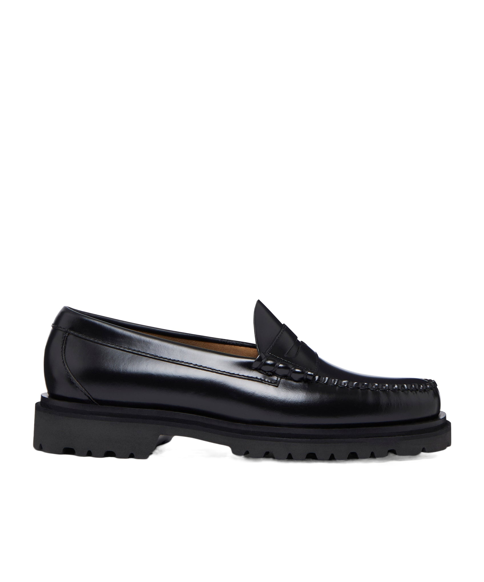 G.h. Bass & Co. Round Head Loafer Shoes In Black