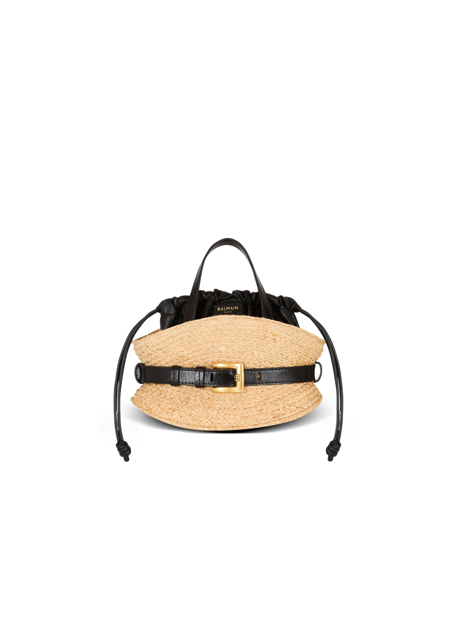 Balmain Shuffle Mini Bag In Raffia