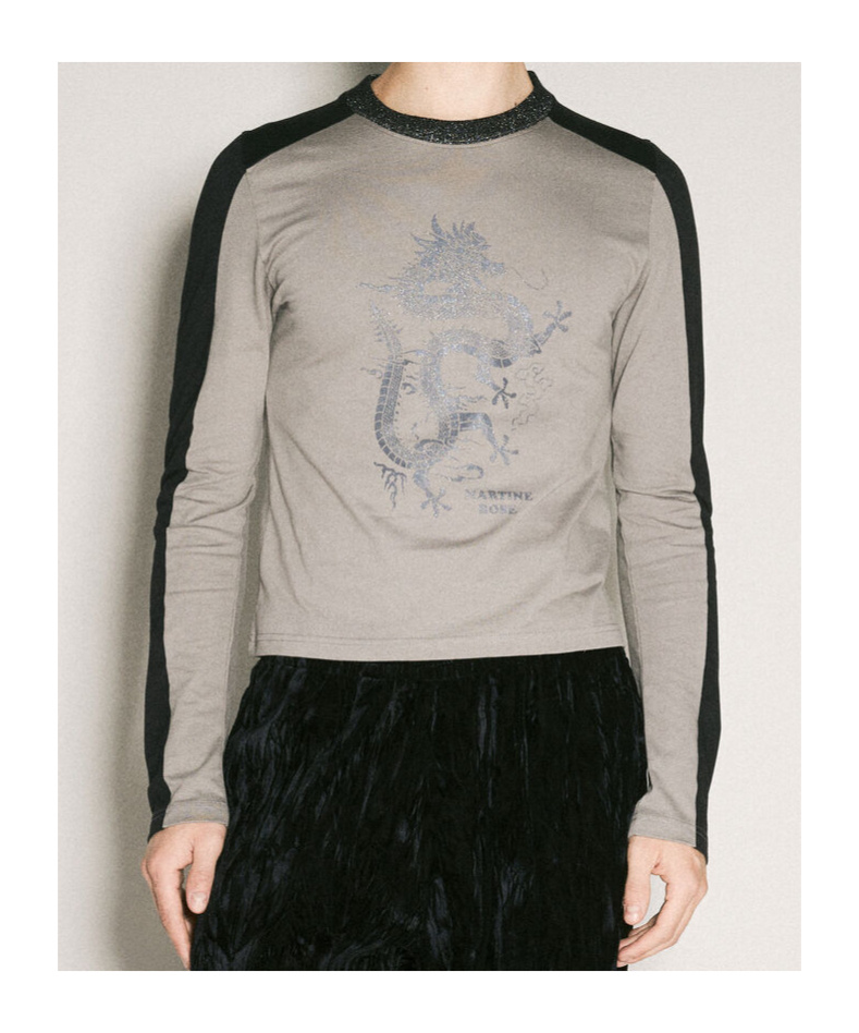 Shop Martine Rose Open-necked Black Shirt In Gray