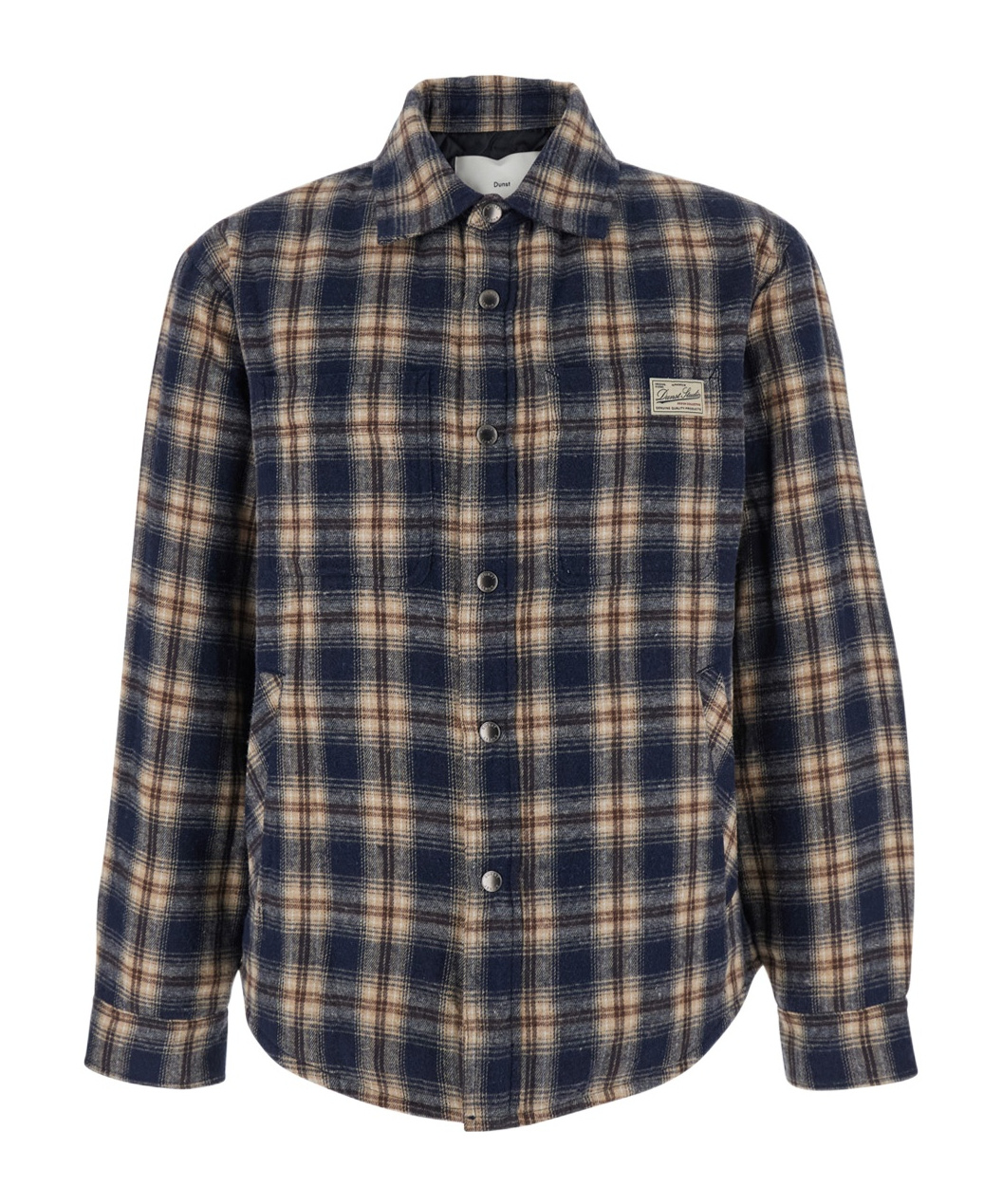 Dunst Unisex Quilted Check Flannel Shirt In Black