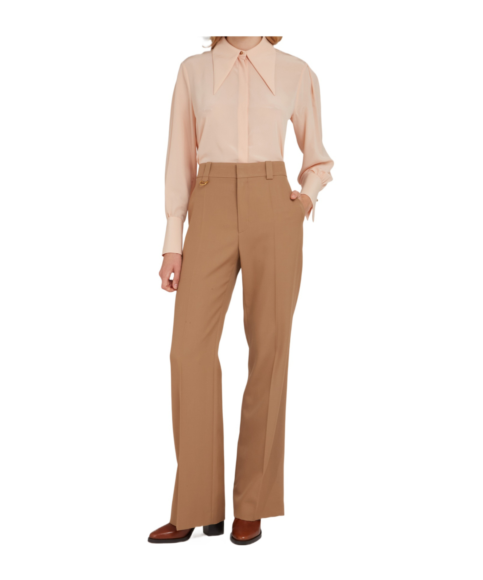 Chloé Long-sleeved Shirt In Brown