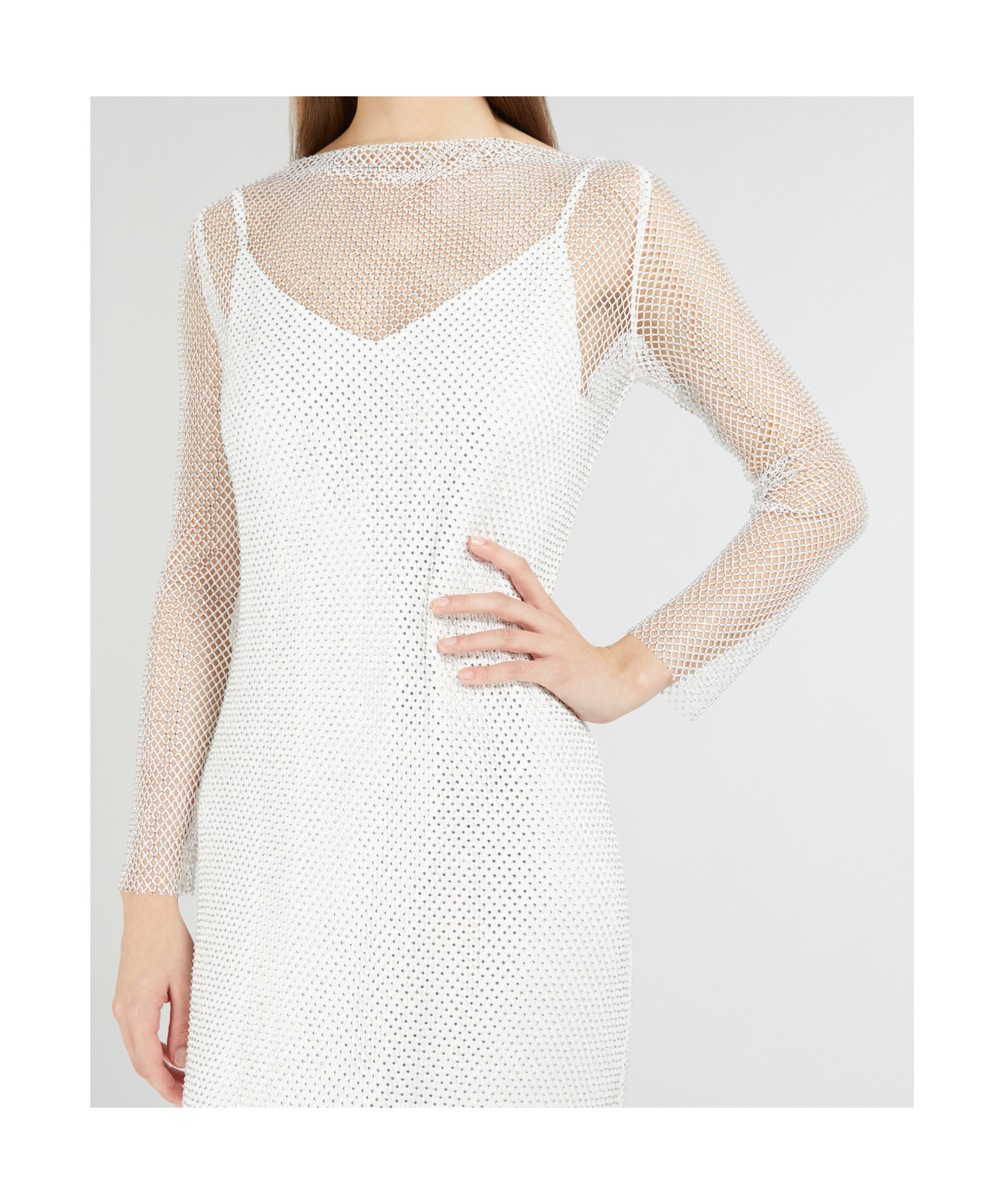 Max Mara Long Sleeve Dress In White