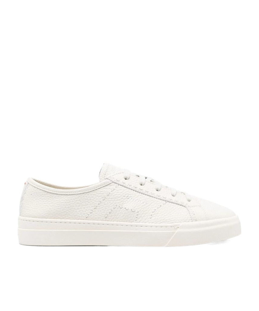Santoni Leather Sneakers In White